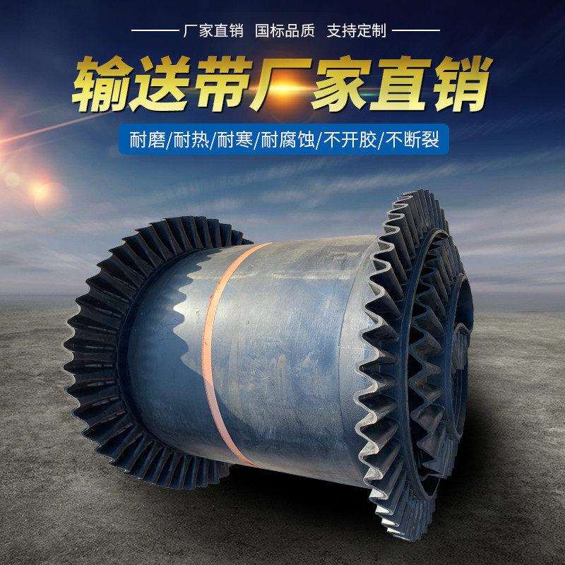 隔板裙边输送带尼龙环形挡边皮带挡板大倾角计量电子秤传动输送带