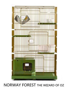 高档摩登生子活层on挪威森自林猫笼超大由空间家用两层双三猫别墅