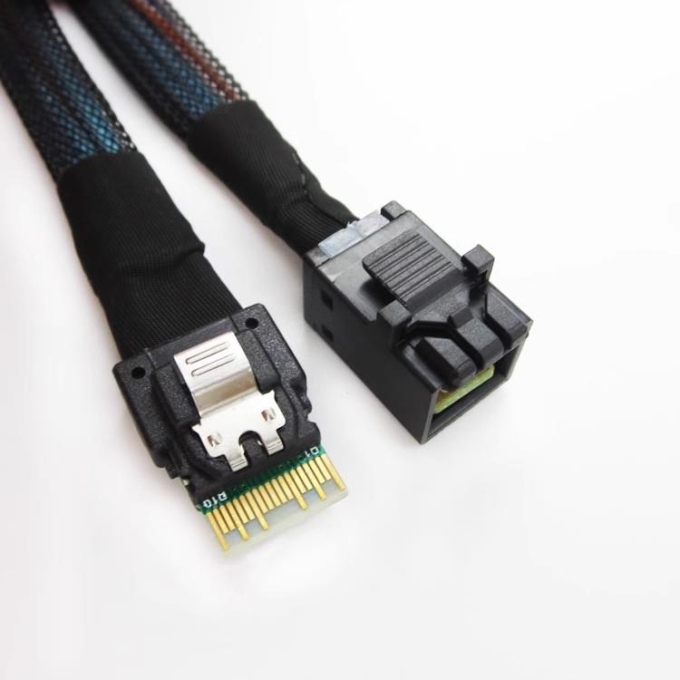 主板38P SlimSAS SFF-8654 4i 转MINI SAS HD 8643背板数据线SATA
