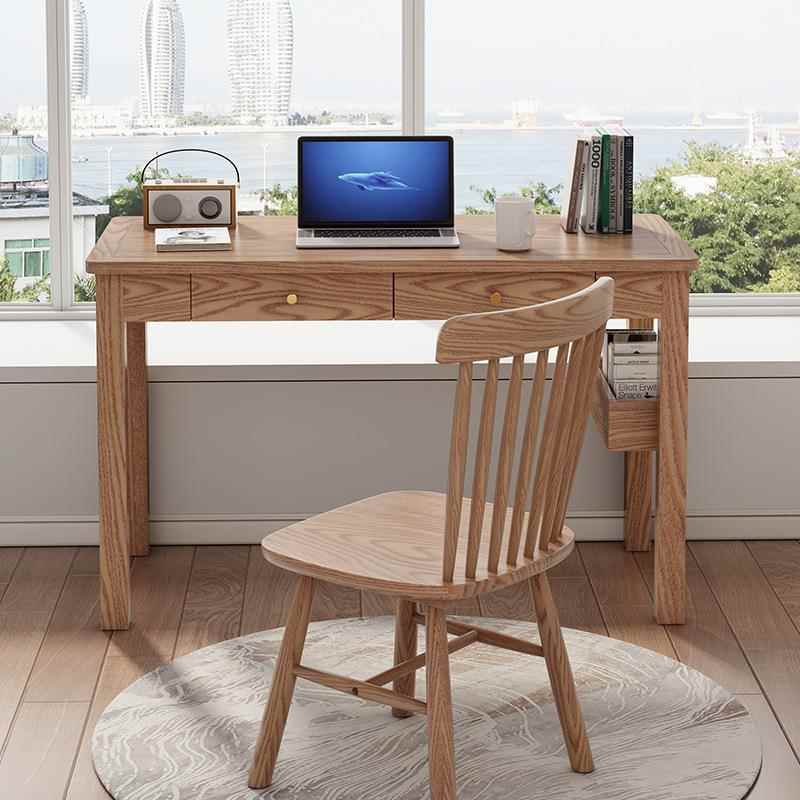 电脑桌台式家用桌白蜡木桌椅卧室简易桌工作书学生RXU习桌办学公
