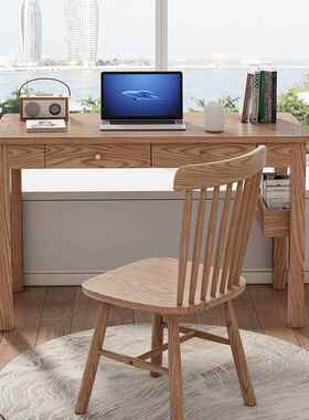 电脑桌台式家用桌白蜡木桌椅卧室简易桌工作书学生RXU习桌办学公