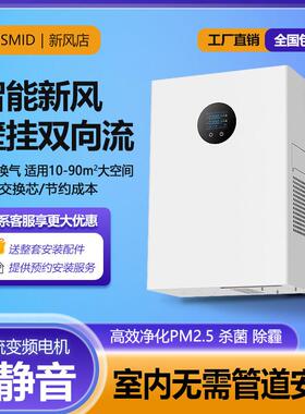 双向流新风换气机壁挂式智能新风机家用静音空气净化器PTC辅热