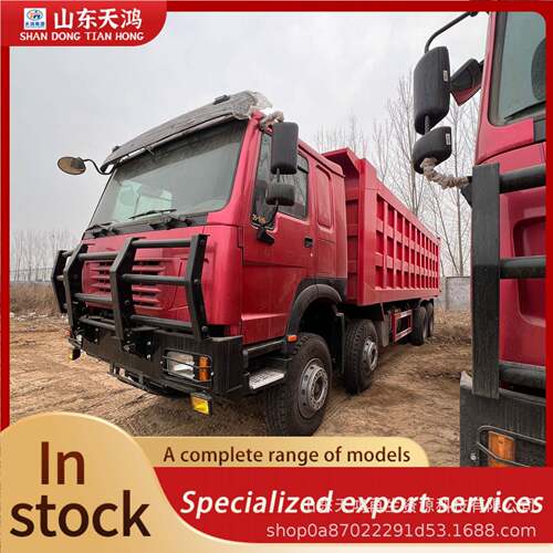 境外出口非洲豪沃HOWO8x4自卸车371马力后翻车12轮矿用渣土车