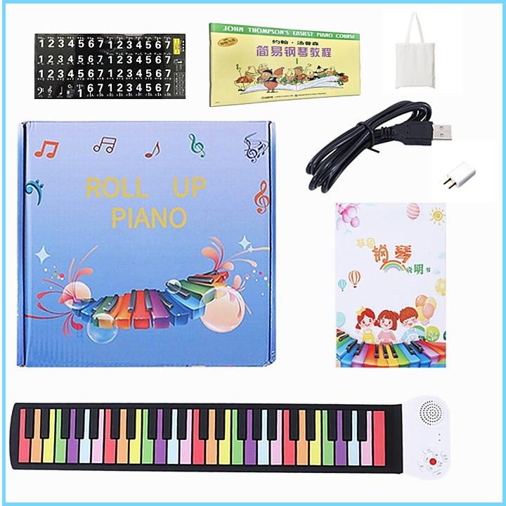 正品手卷钢琴49键叠彩色盘钢折琴携键卷乐钢琴可充电功能儿童器益
