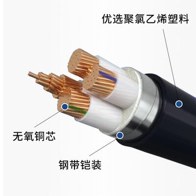 广州珠江电力东一江电缆铜芯钢带铠装多股工程项目线缆厂家YJV22