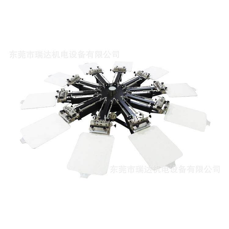 T恤印花机手动转盘薄膜布料无纺布丝印机10色圆盘丝网平面印刷机