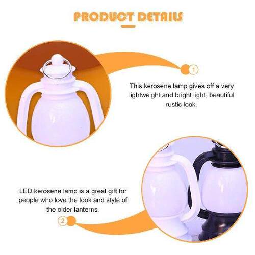 2 Pcs Home Decor Lantern LED Hanging Kerosene Decorate