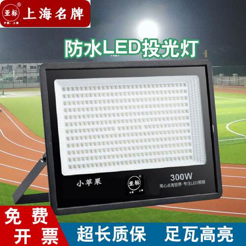 亚标防水LED投光灯室外强光超亮工地探照灯照明灯200W黄光足瓦