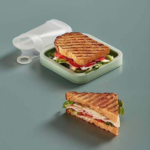 Silicone sandwich fresh-keeping box, square bento box, outdo
