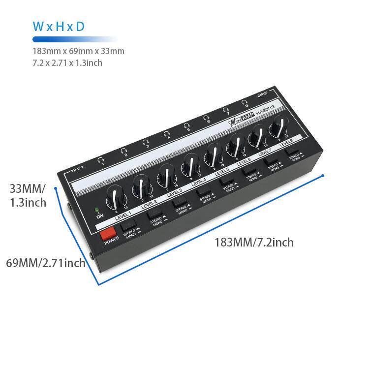 HA8耳00S8路监耳机KQQ放大器放信号分配体器立声一进八出听监听