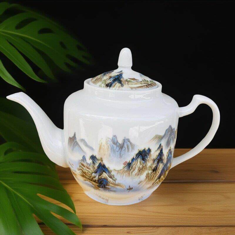 中式景德镇陶瓷1000毫升开水茶壶泡茶家用单壶功夫茶具高温凉水壶