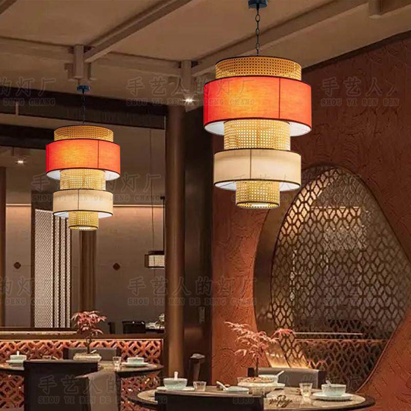 日式餐厅吊灯料理寿司店禅意茶室饭店走廊过道商用田园民宿藤艺灯