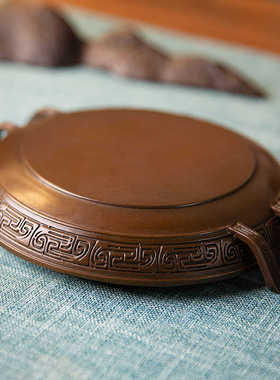 兮甲盘铜工艺品家居装饰品办公室客厅博古架复古仿古青铜器鼎摆件