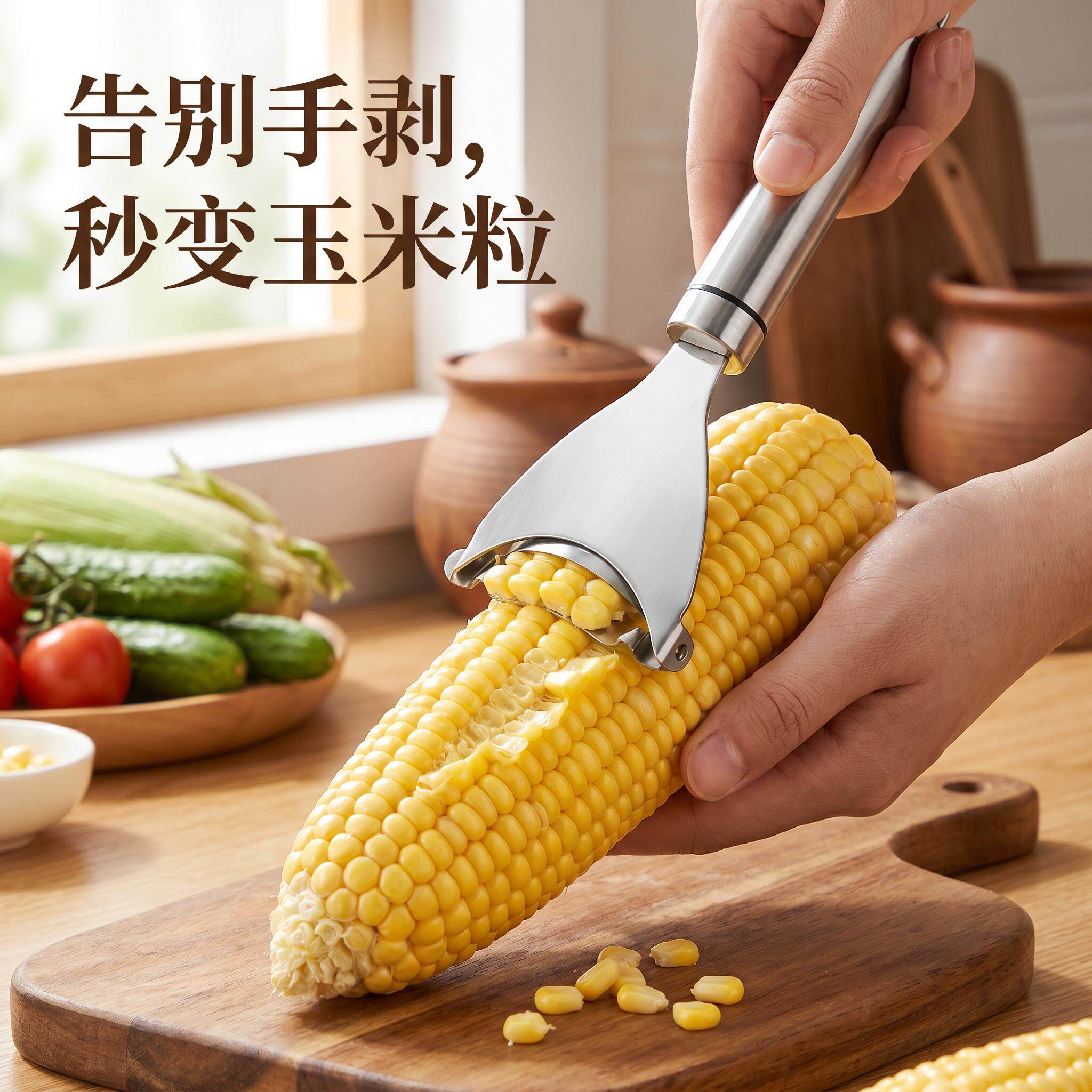 刨玉米脱粒器家用不锈钢厨房居家适用易操作快速剥脱粒瓜果刀手动