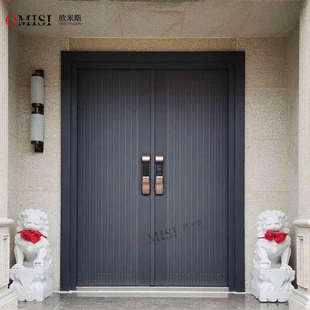防爆铸铝门别墅大门双开门农村自建房对开进户入户子母防盗铜定制