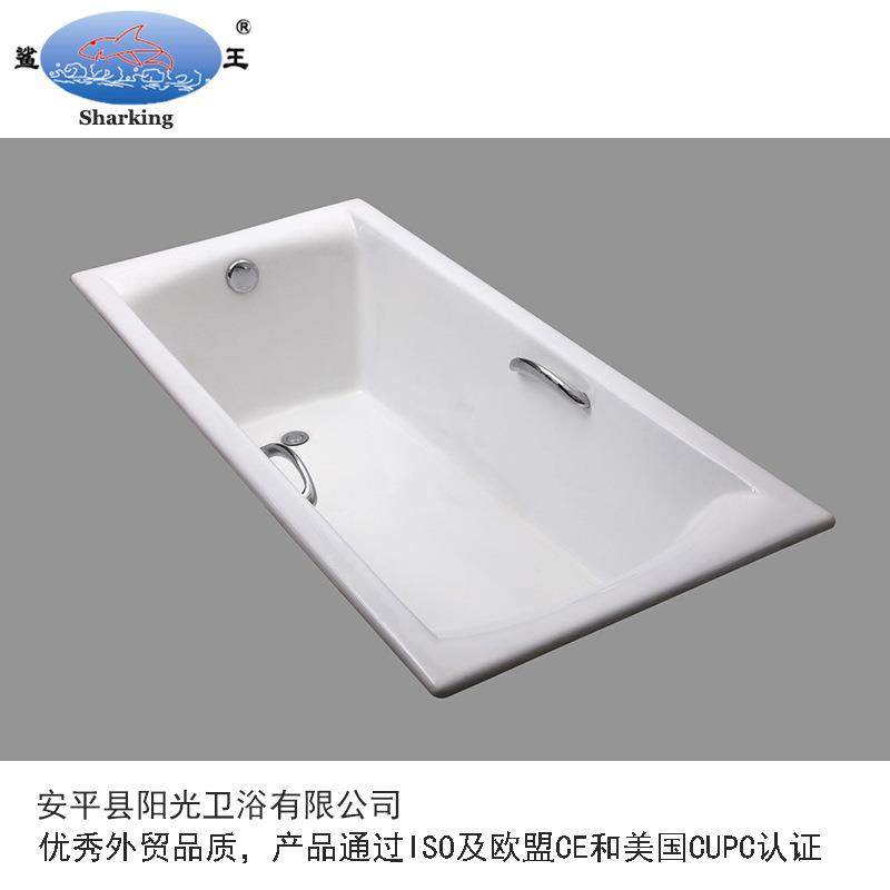 带扶手砌台面铸铁搪瓷浴缸SW-033嵌入式铸铁搪瓷浴缸大尺寸浴缸