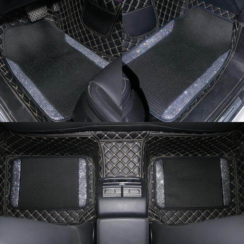 跨境车用脚垫bling汽车脚垫3D立体 易清洗 快干 镶钻地毯 五件套