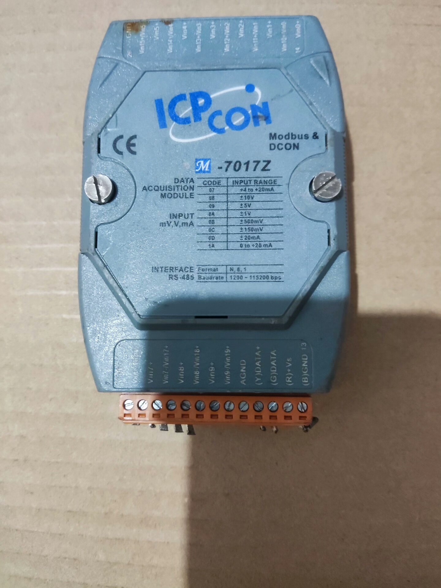 台湾泓格M-7017Z模拟量数据采集模块，二手拆机，成色如图