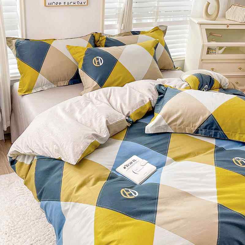 正品100全棉四件套棉被套1.83x2纯米罩180x200cm双人2.0x被2.床上