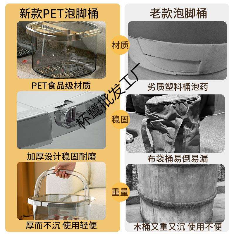 泡脚桶家用洗脚盆过小腿塑料保温洗脚桶宿舍泡脚神器加高厚泡脚盆