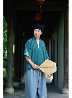 商邑武备 明制对穿交领半袖 汉服常服 射艺 茶道 居家服 男女款