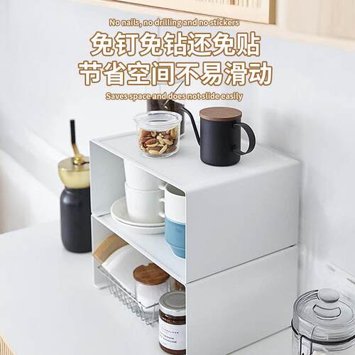 式简约加宽可堆叠日置台面物架架厨房杂物置物家用桌面整理置9936
