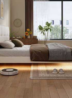 榉可节超薄床米头木悬浮床现C22-B06#代简约1.8小户调型双人床主