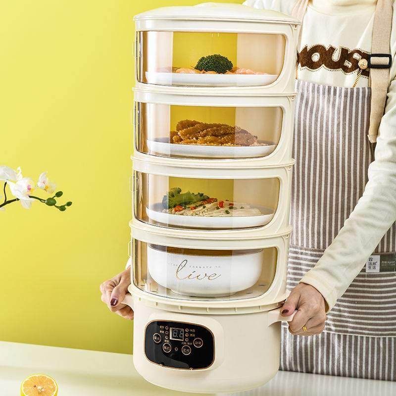 浅竺保温菜罩电子控温加热智能多层家用滑门剩菜收纳盒防尘罩子多,居家布艺,收纳盒,淘宝优惠券,粉丝福利购,淘宝优惠卷