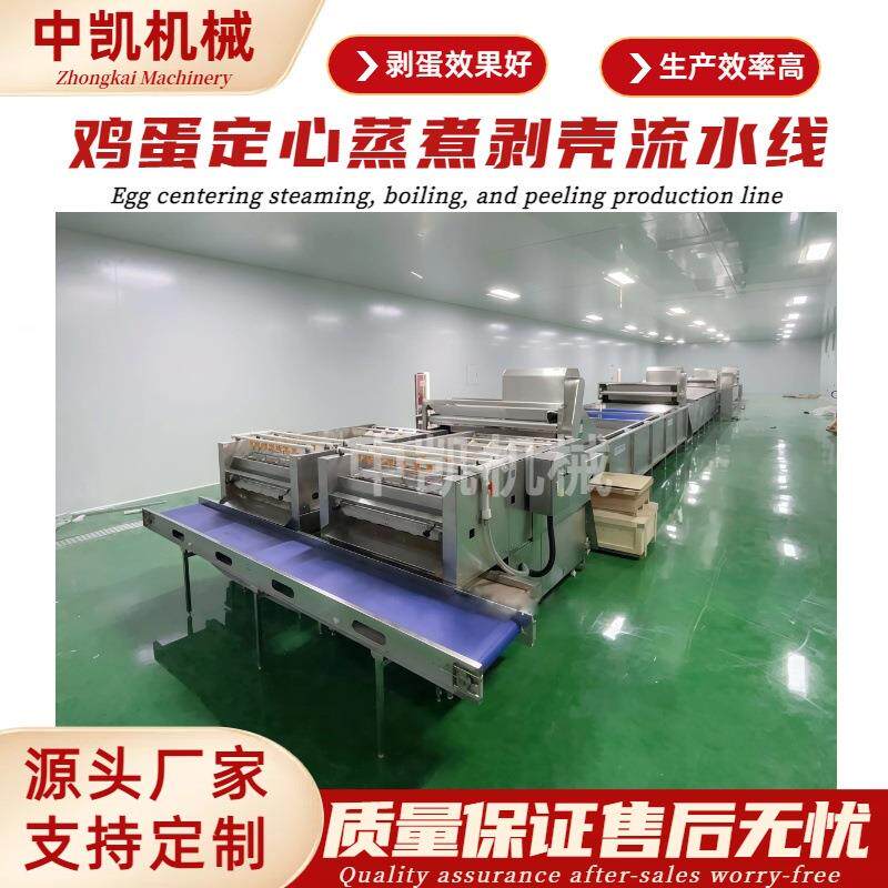 鸡蛋定心蒸煮冷却剥壳流水线 20000枚卤蛋生产线 大型鸡蛋卤煮机