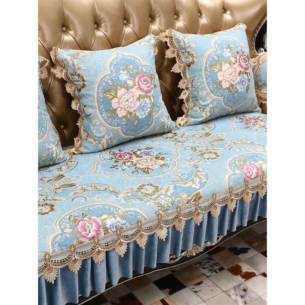 欧式沙发垫高档奢华123组合客厅防滑坐垫罩套美式四季贵妃真皮垫