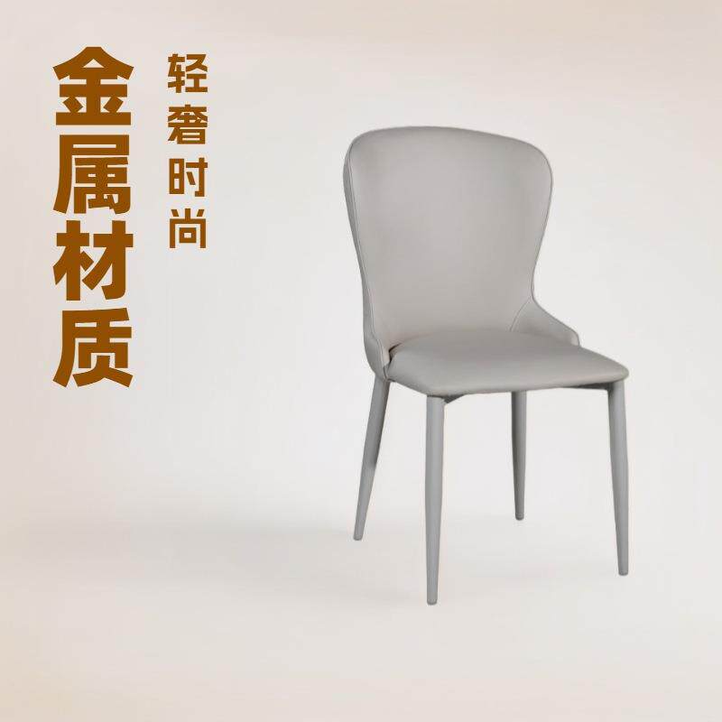 休闲洽谈椅餐椅家用现代简约靠背椅网红欧式轻奢金属艺术感凳子