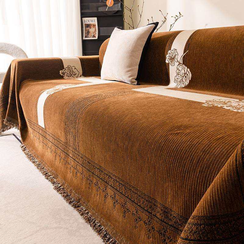 2026新款沙发巾四季通用氛围感沙发毯垫加厚防猫抓雪尼尔沙发盖布