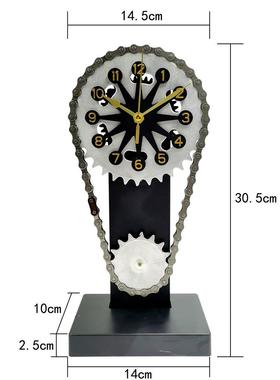 爆款RotatingGearClock旋转齿轮塑料时钟工艺品