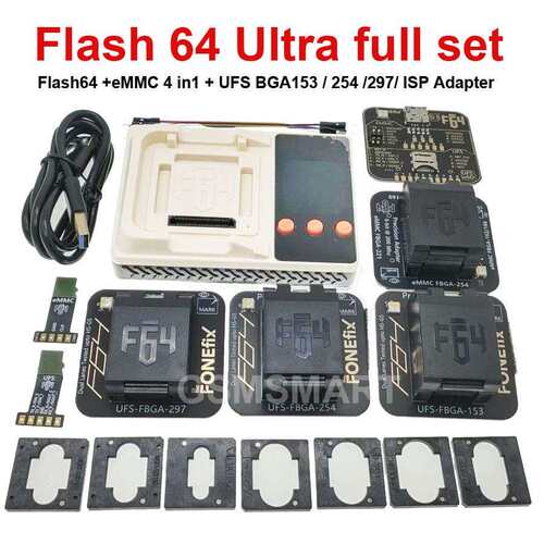 F64编程器Flash64UltraBox+4个适配器座子英文外贸版