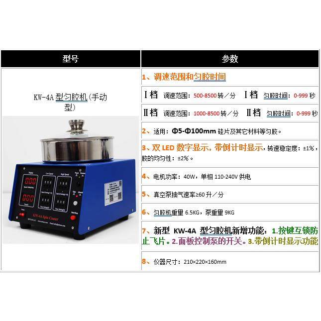 正品数字型匀胶机中科院微电子K胶W-镀4A涂旋仪高精度甩膜旋转涂