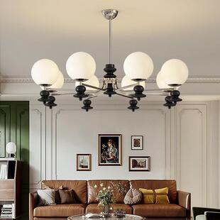 灯具 主灯高级感大气新款 法式 中古魔豆客厅灯覆古卧室房间吊灯个性