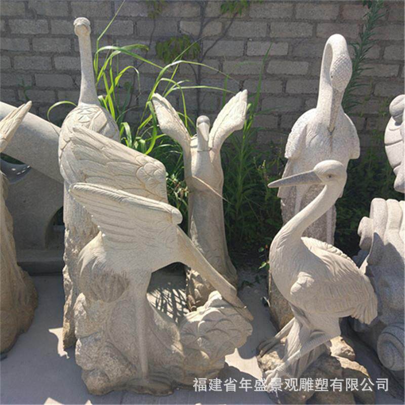 现货 福建厂家手工雕刻 石雕母子长颈鹿 亲子雕塑动物工艺品