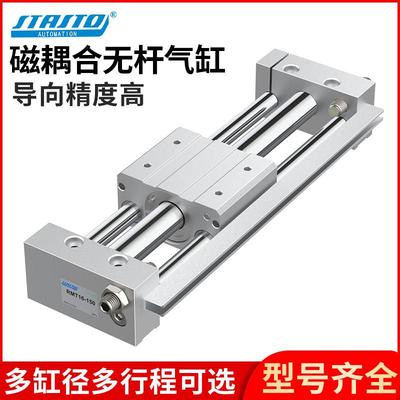 磁偶式RMT无杆气缸带导轨16/20/25/32/40*100X200/300/500/600-S