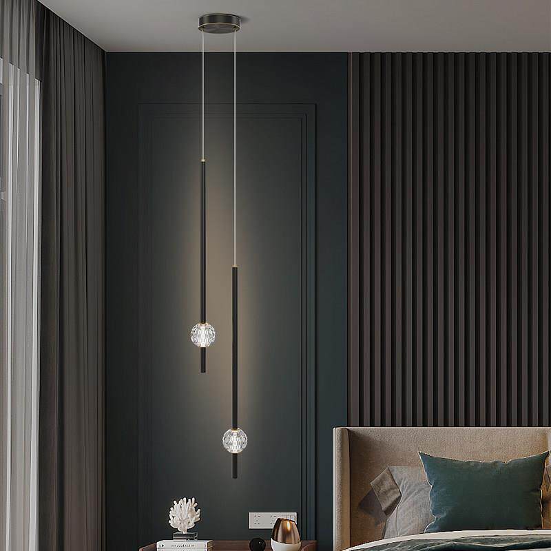 北欧全铜床头吊灯简约现代轻奢客厅电视背景墙意式极简卧室吊线