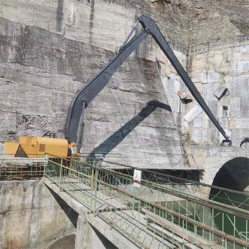 厂家固定式挖臂总成船用水渠河道清淤泥挖掘机加长臂贝壳斗抓木机