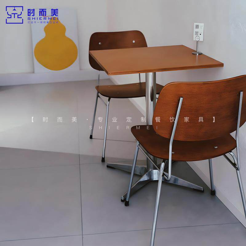 融合西餐厅咖啡厅韩料店实木桌椅组合网红咖啡厅奶茶甜品店椅子