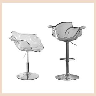 新吧轻奢花瓣椅岛台力餐椅PWNS H80C亚克金属吃品饭椅旋转升降多