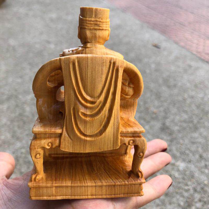 柏木雕木雕刻广泽尊崖王郭圣王随携艺铭仙苑带汽车装饰身摆件精雕