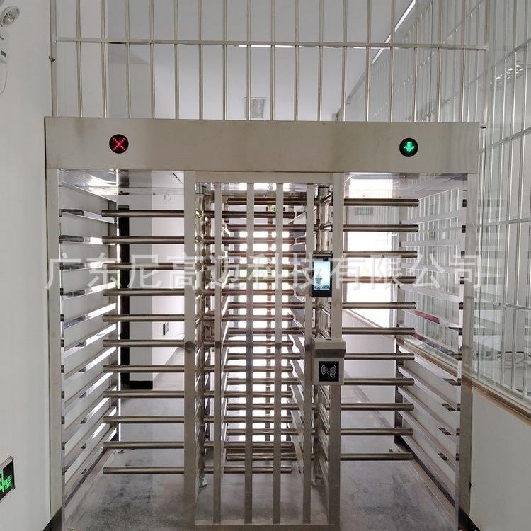 社区全高转闸旋转门监狱单通道防尾随十字栅栏门禁不锈钢挡杆滚轴