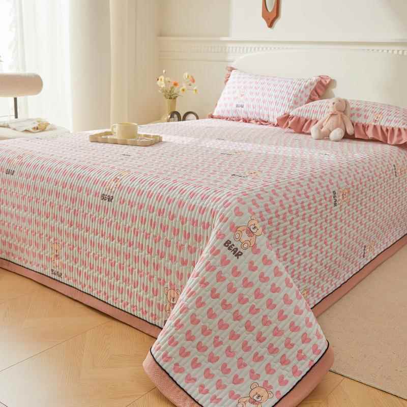 A类夹棉床盖2024新款四季通用榻榻米大炕盖床垫宿舍床单人防滑款