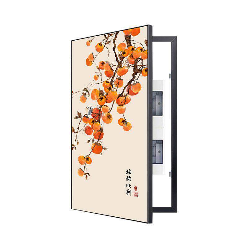 中式玄关入户配电箱大尺寸电表箱装饰新画竖款强弱电箱装饰画遮挡