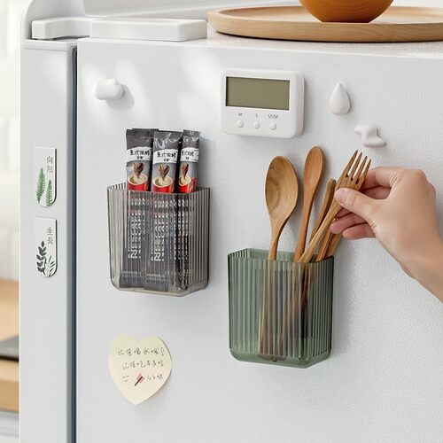 Magnetic Storage Box for Kitchen, Iron-Absorbing Shelf for R