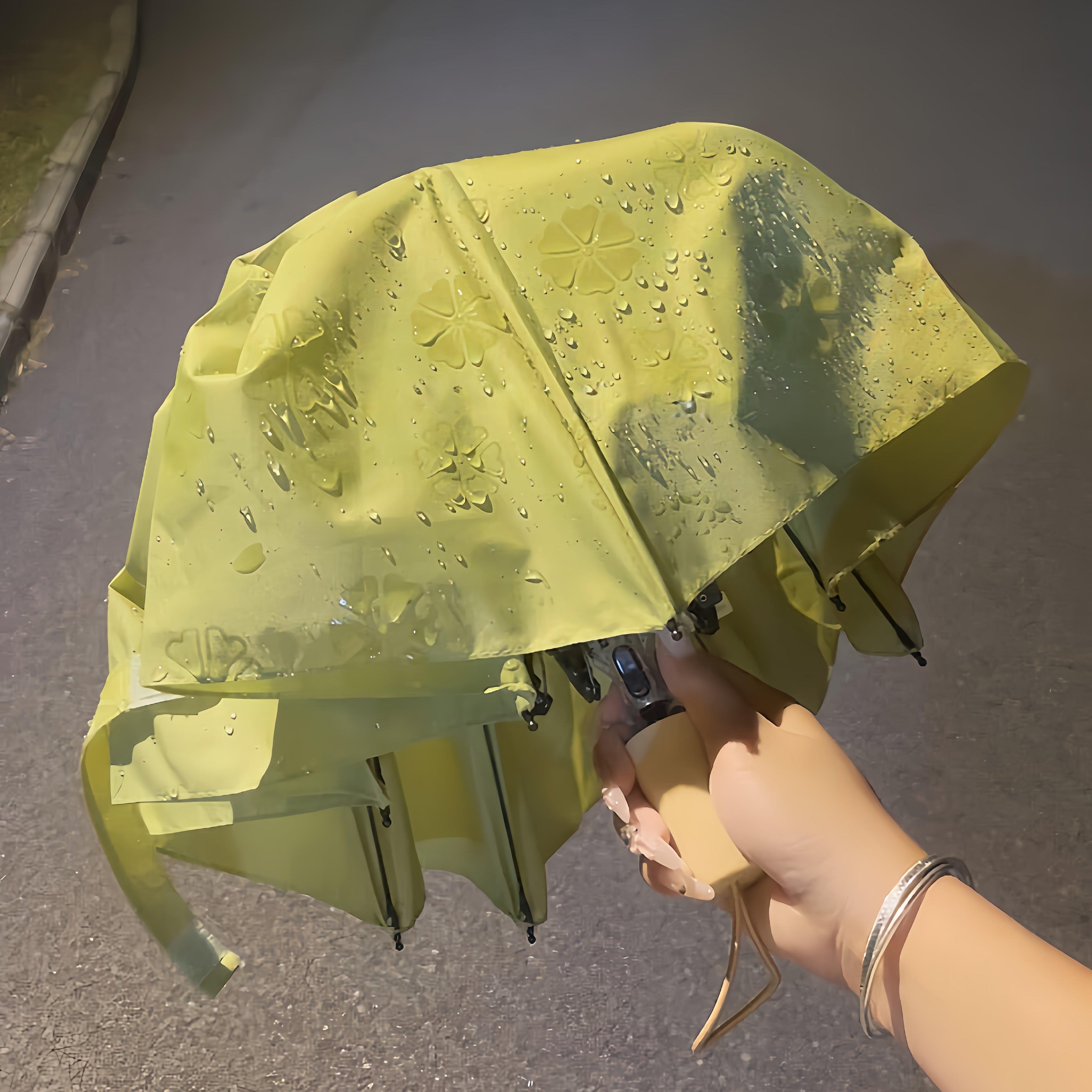 遇水开花雨伞加大加厚加固折叠伞女生高颜值大号伞手动伞防风新款