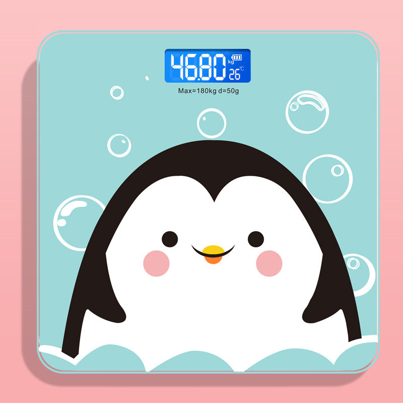 202新款电子秤家用体重秤可爱卡通款可充电精准人体称重宿舍女生