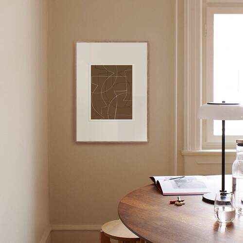 丘山生活 奶油风小众ins风格挂画现代抽象线条餐厅民宿装饰画原木